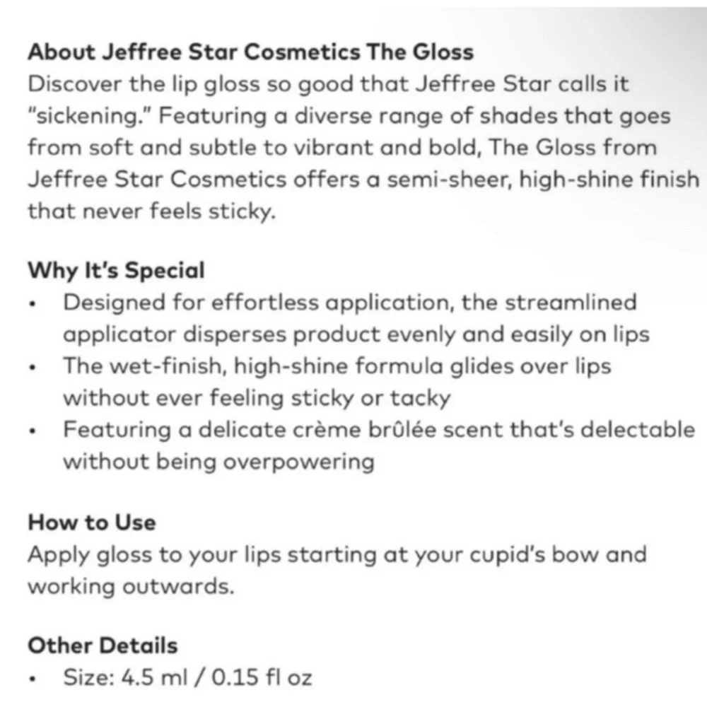 Jeffree Star Cosmetics The Gloss Extreme Shine -Succulent,‎ New in Box